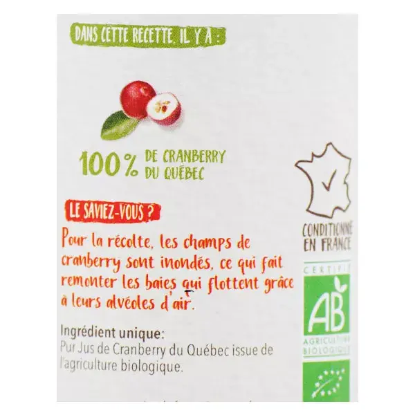 Vitabio 100% Pur Jus Cranberry Bio 50cl
