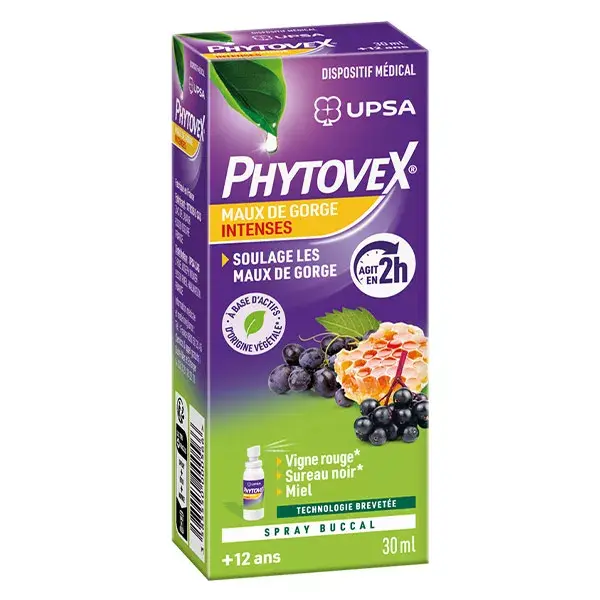 UPSA Phytovex Maux de Gorge Intenses Spray Buccal 30ml