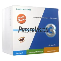 Bausch & Lomb Preservision 3 - Boîte De 180 Capsules - Cure De 3 Mois - NEUF