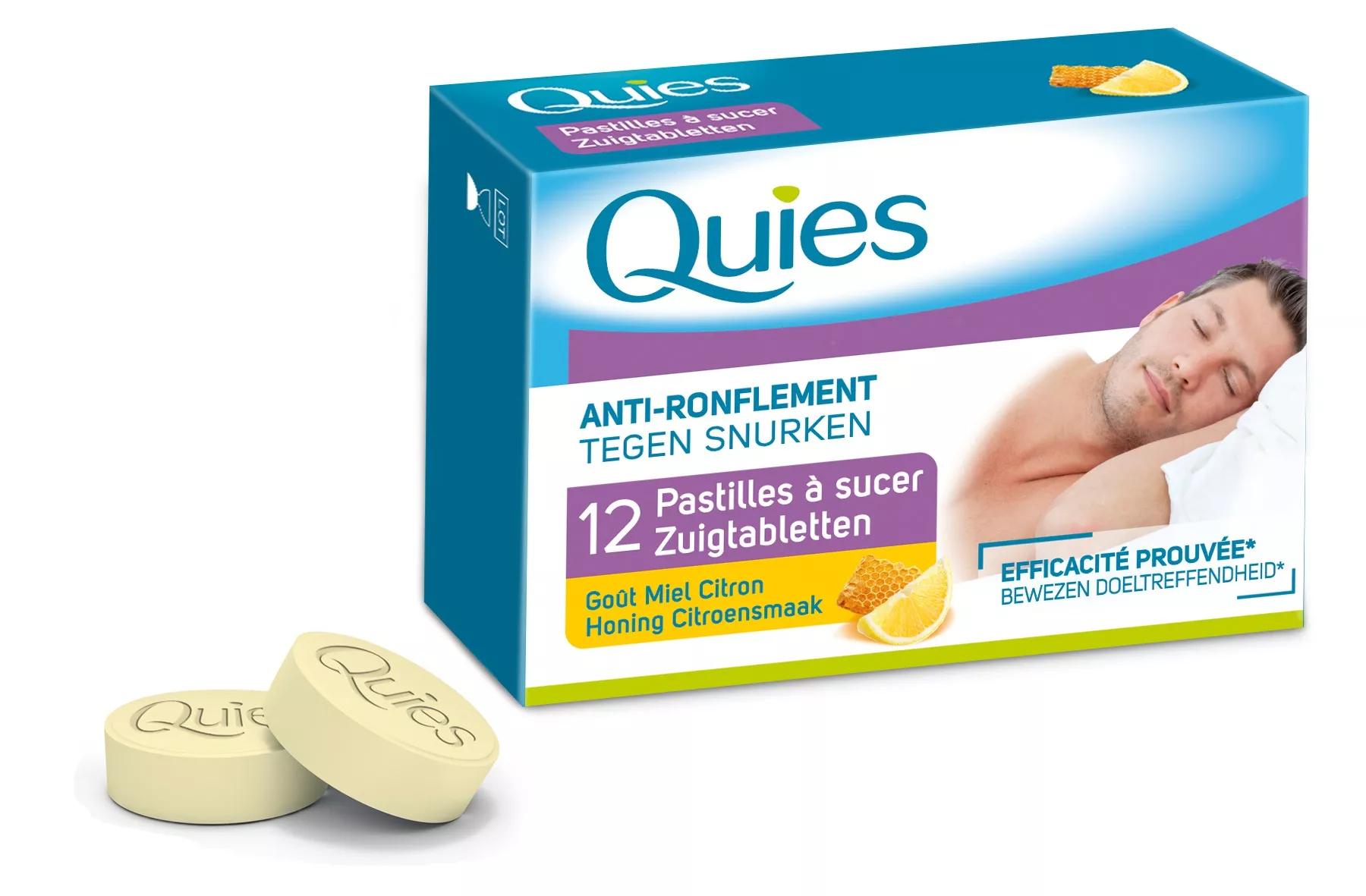 Quies Anti-Ronflement Pastilles à sucer Goût Miel/Citron 12 pastilles