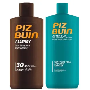 Piz Buin Loção anti-alérgica FPS30 200 ml + Pós-sol 200 ml