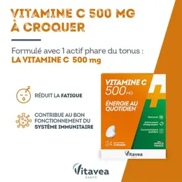 Vitavea Vitamine C 500mg Energie au quotidien 24 comprimés à croquer