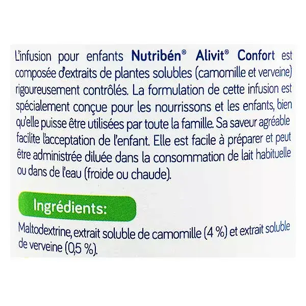 Nutribén Infusions Alivit Confort Camomille Verveine Citronnelle 150g