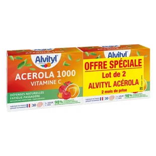 Alvityl Acerola 1000 Lotto di 2 x 30 compresse da masticare