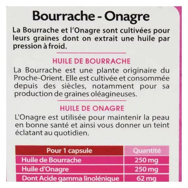 Juvamine Teint Eclatant Bourrache Onagre 30 capsules