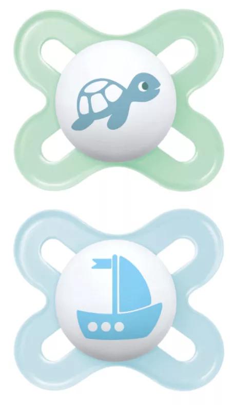 Mam Start Fopspeen Blauw Latex 0-2m