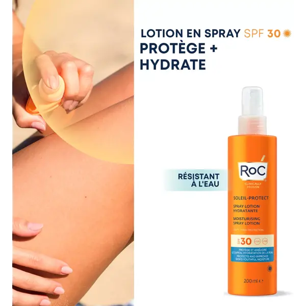RoC Soleil Protect Lait Corps Spray Hydratant SPF30+ 200ml