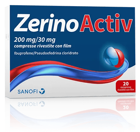 ZerinoActive 200mg + 30mg Contro Sintomi Influenzali 20 Compresse Rivestite