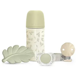 Suavinex Poetry Set Chupete + Chupetero + Biberón Flujo M 270 ml + Mordedor Verde