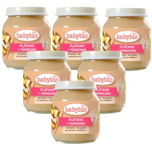 Babybio Apple and Banana Jar +4m 6x130 gr