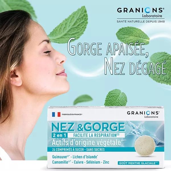 Granions Nez&Gorge Confort Respiratorio Sabor Menta 24 comprimidos para chupar