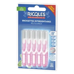 Spazzolini interdentali riutilizzabili Ricqles da 0,6 mm, 15 unità