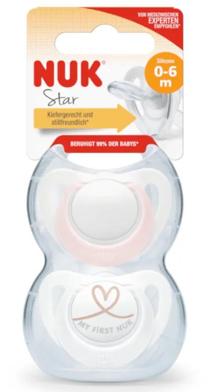 Sucette Nuk Star en latex 0-6 mois, 2 unités