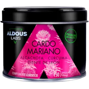 Aldous Labs Cardo Mariano com Alcachofra, Cúrcuma e Dente de Leão 150 Cápsulas