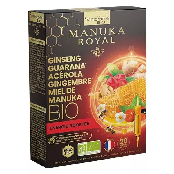 Santarome Bio Ginseng Guarana Acérola Miel de Manuka Bio 20 ampoules
