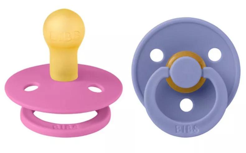 Bibs Pacifiers Color Round Bubblegum/Peri 0-6m 2 units