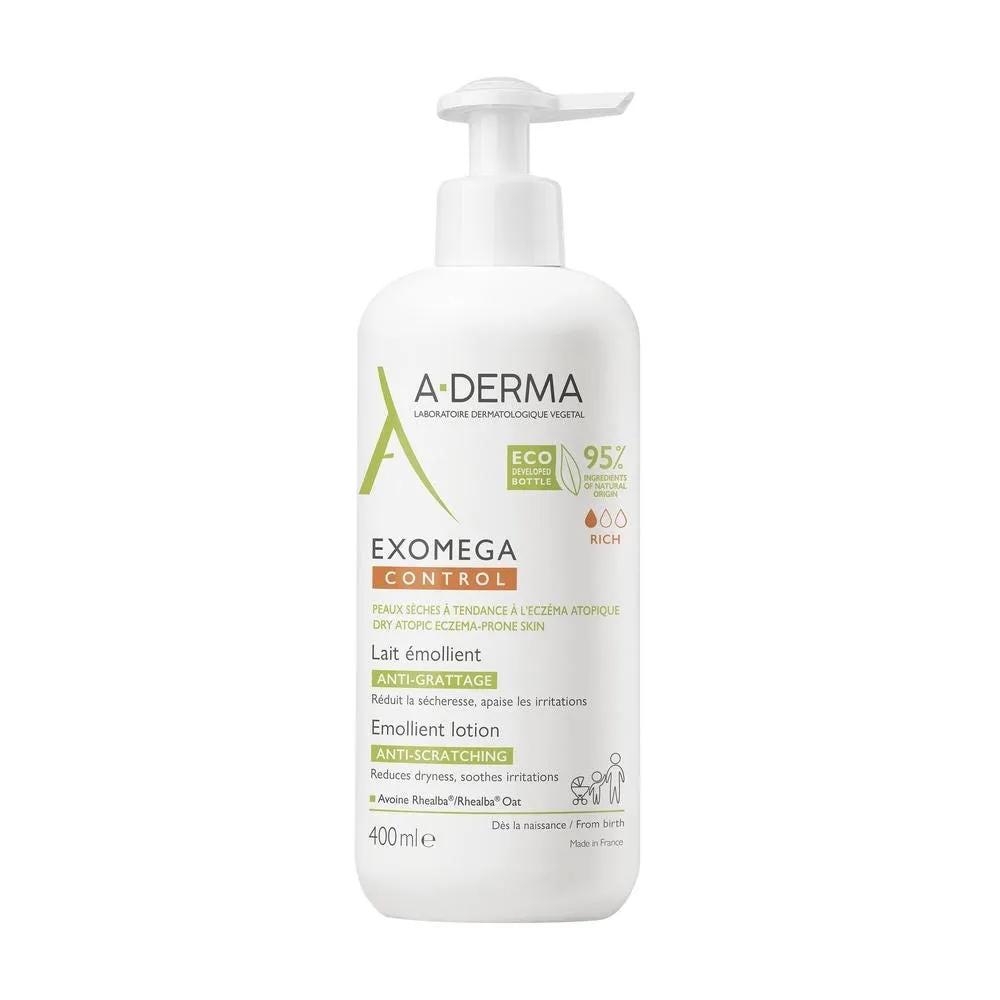 A-Derma Exomega Control Latte Emolliente Anti-grattage Per Pelle Secca o a Tendenza Atopica 400 ml