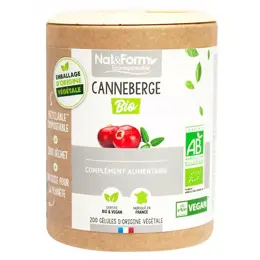 Nat & Form Écoresponsable Canneberge Bio 200 gélules végétales