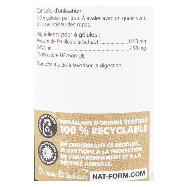 NAT & Form artichoke 200 capsules