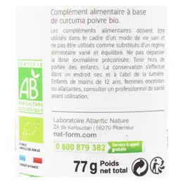 Nat & Form Bio Curcuma Pipérine 200 gélules végétales