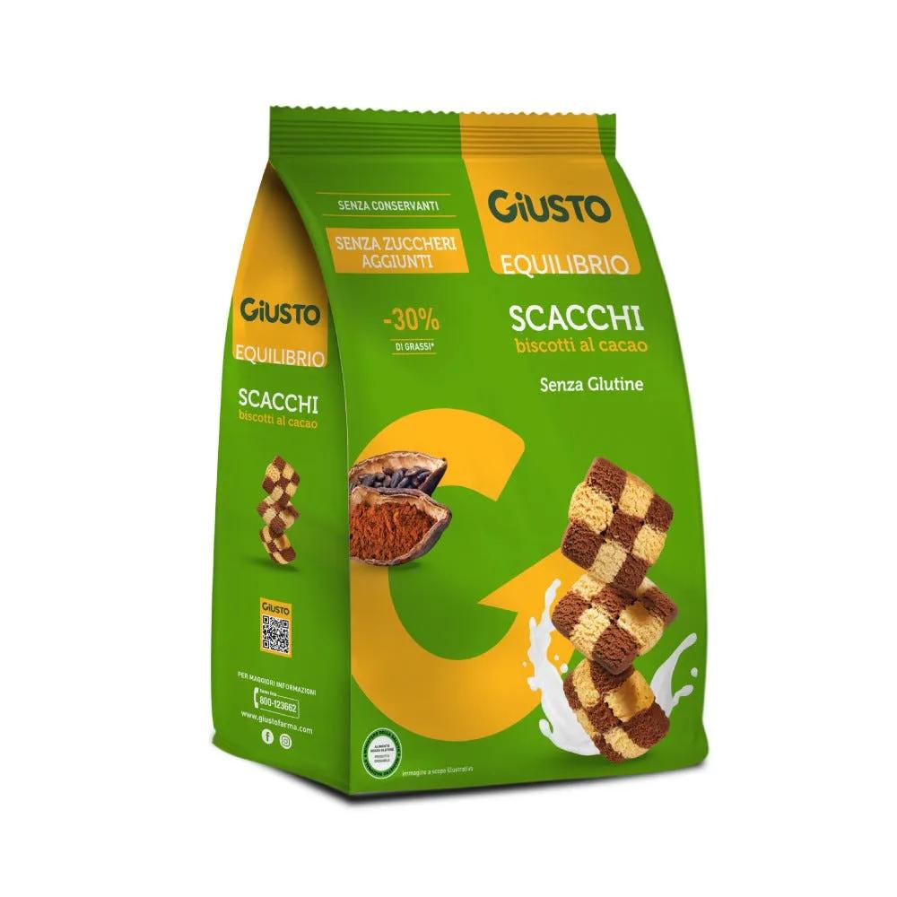 Giusto Senza Glutine Scacchi Biscotti Al Cacao 250 g