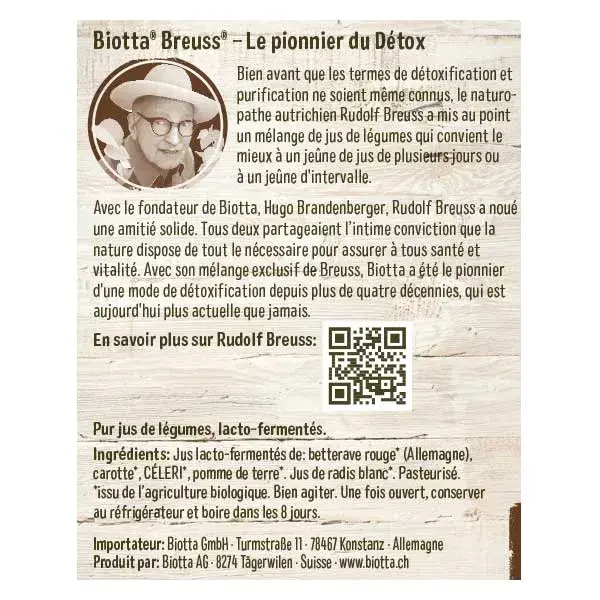 Biotta Breuss Original Détox Bio 500ml
