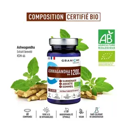 Granions Ashwagandha Pilulier 1200 Mg Bio 60 comprimés