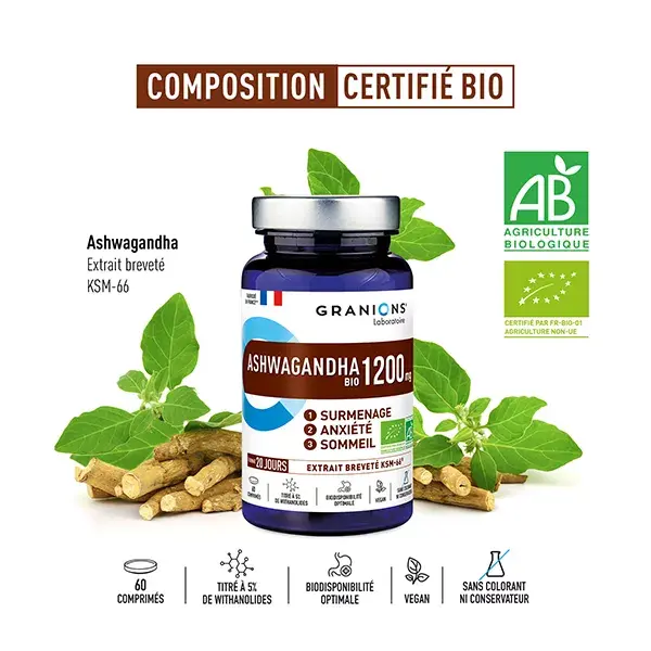 Granions Ashwagandha Portapillole 1200 Mg Bio 60 Compresse