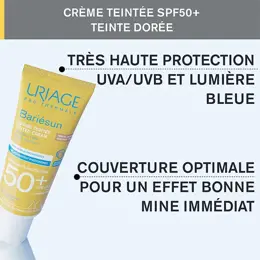 Uriage Bariésun Crème Solaire Visage Teinte Dorée SPF50+ 50ml