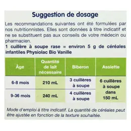 Physiolac Bio Céréales Vanille +6m 200g