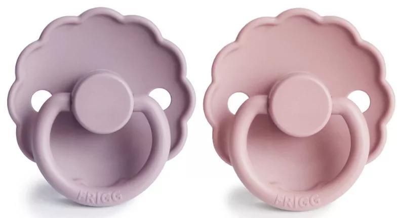 Frigg Silicone Pacifiers Daisy Pink/Lilac +0m 2 units