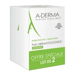 A-Derma Les Indispensables Pain Dermatologique Apaisant Lot de 2 x 100g