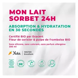 Energie Fruit Corps Mon Lait Sorbet Fleur de Cerisier & Pulpe de Framboise Bio 200ml