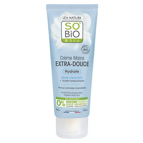 So'Bio Étic Mains Crème Extra-Douce Hydratante Aloe Vera Bio 75ml