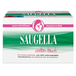 Saugella Cotton Touch Serviettes Hygiéniques Maternité Post-partum Pack de 10