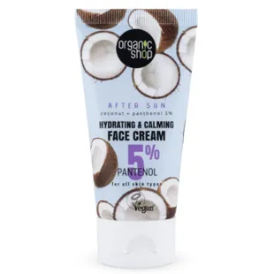 Organic Shop Aftersun Feuchtigkeitsspendende Gesichtscreme mit Kokosnuss und Panthenol 5 % 50 ml