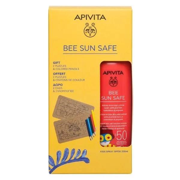 Apivita Bee Sun Safe Hydra Sun Kids Lozione SPF50 200 ml + Regalo 2 Puzzle e Matite Colorate PROMO