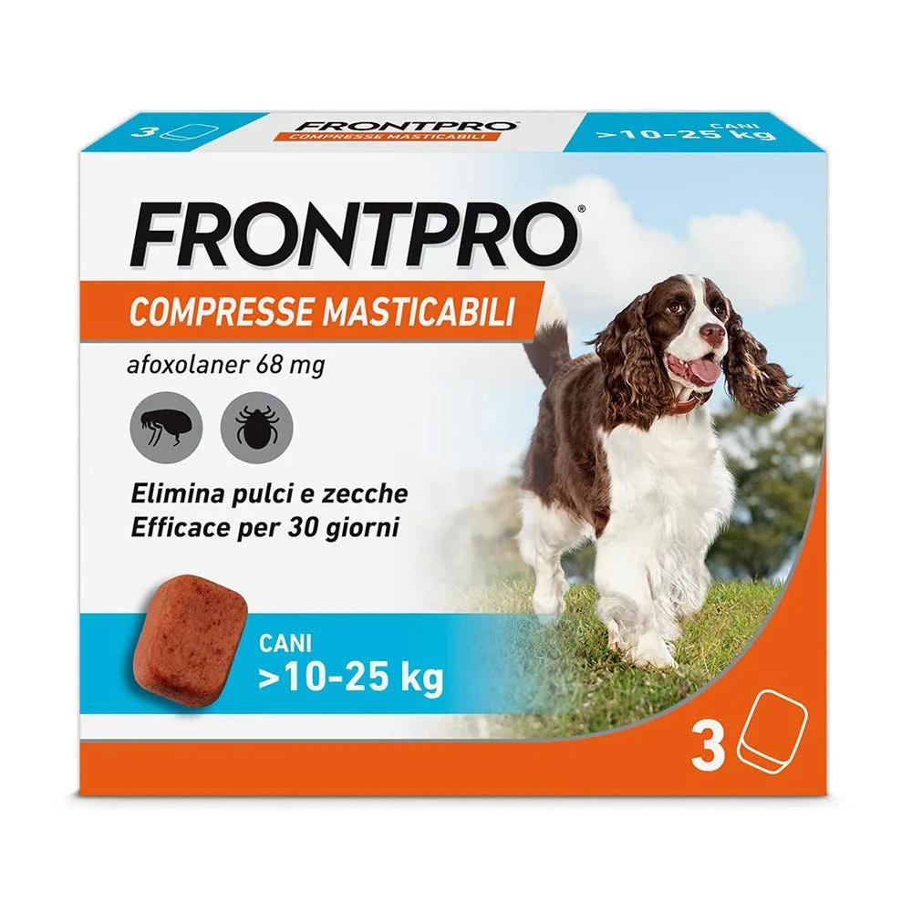 Frontpro Contro Pulci E Zecche Per Cani 10-25 Kg 3 Compresse Masticabili