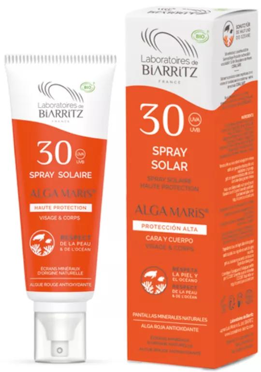 Laboratoires de Biarritz Zonnespray Gezicht en Lichaam SPF30 Alga Maris 100 ml