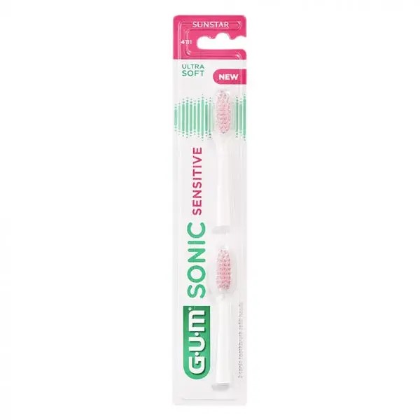 Gum Brosse à Dents Electrique N°4111 Sonic Sensitive Recharge Ultra Soft 2 unités