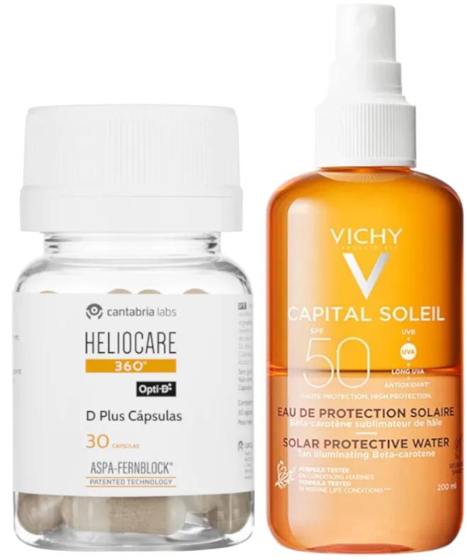 Heliocare 360 D Plus 30 capsules + Vichy Capital Soleil Luminosity Water SPF 50 200 ml