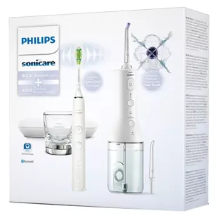 Philips Sonicare Diamond Clean 9000 + PowerFlosser Bianco