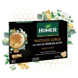 Humer Pastilles Gorge Miel de Manuka Actif dès 6 ans 16 pastilles