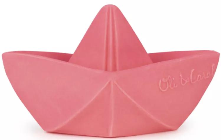 Jouet de baignoire bateau origami rose Oli&Carol