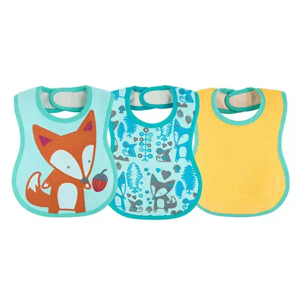 Chicco Mealtime Decorated Bibs +6m Turquoise 3 units