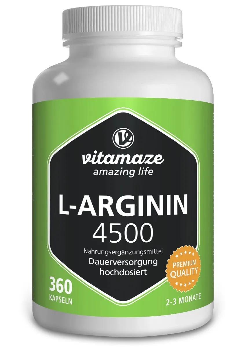 Vitamaze L-Arginina 750 mg Integratore Ad Alto Dosaggio 360 Capsule