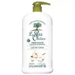 Le Petit Olivier - Crème Douche Extra Douce - Lait de Coton - Sans Savon 750ml