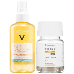 Heliocare 360 D Plus 30 Capsules + Vichy Capital Soleil Moisturizing Water SPF 50 200 ml
