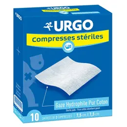 Urgo Soins Infirmiers Compresse de Gaze Stérile 7,5 x 7,5cm 10 sachets