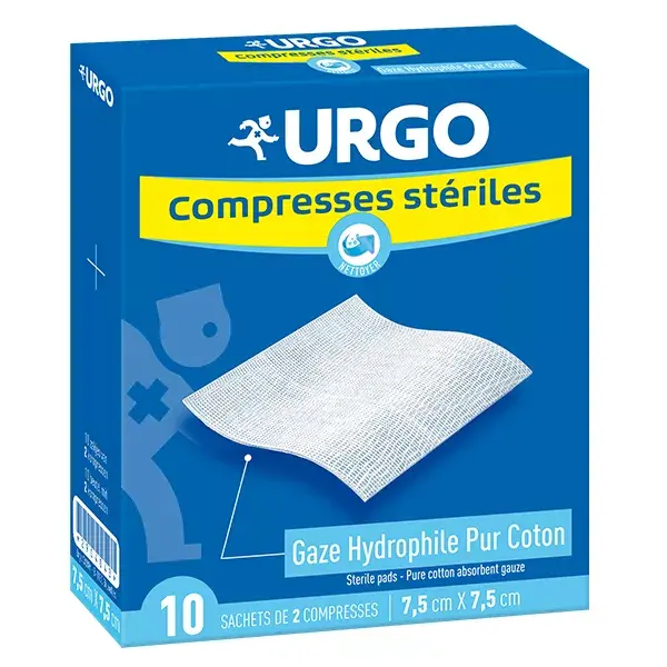 Urgo comprime sterile 10 sacchetti x 2 75mmx75mm
